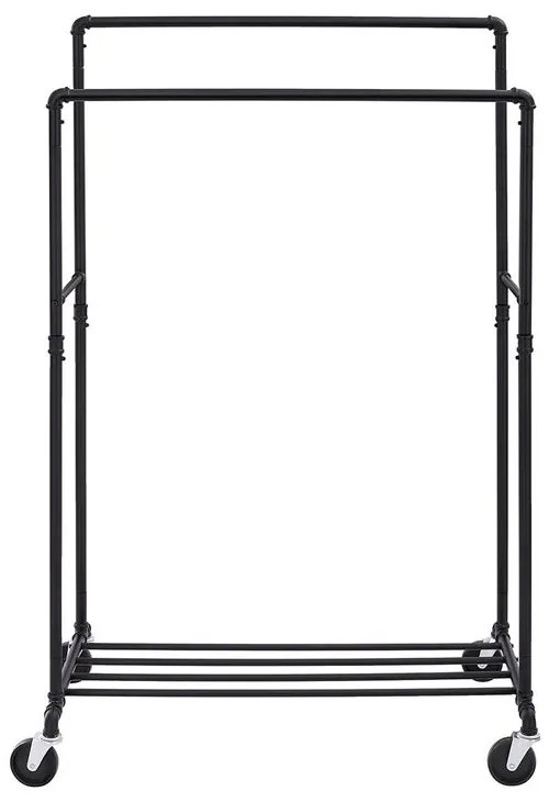 Dvojitý stojan na oblečenie RARE, vodovodné rúry 100x59x162cm, čierna SongmicsHome