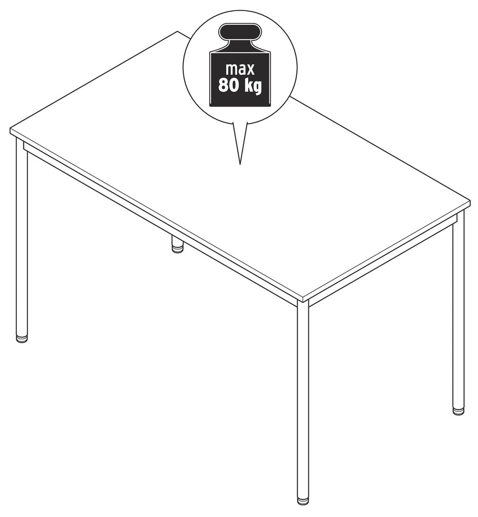 Kovový stolík »CN3«, cca 140 x 80 cm