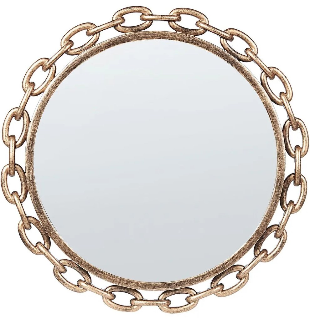 Okrúhle nástenné zrkadlo ø 46 cm zlaté YEBRA Beliani