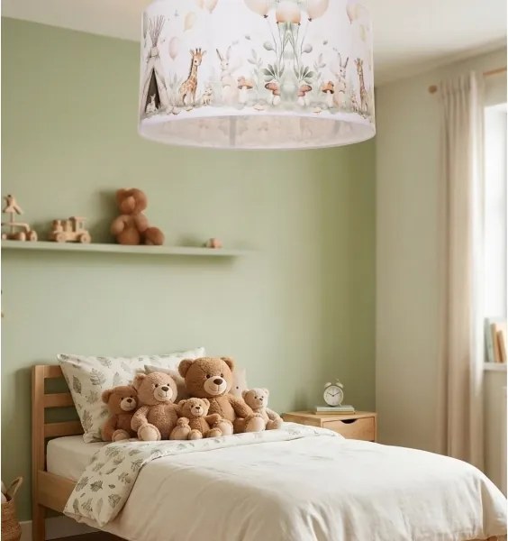 Detské stropné svietidlo KIDS ROOM 1xE27/60W/230V pr. 40 cm zvieratká