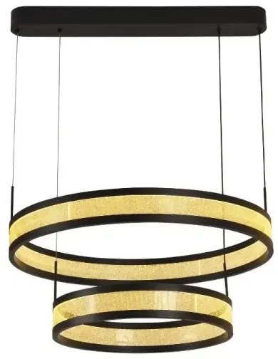 LED Stmievateľný luster na lanku LED/70W/230V čierna + diaľkové ovládanie