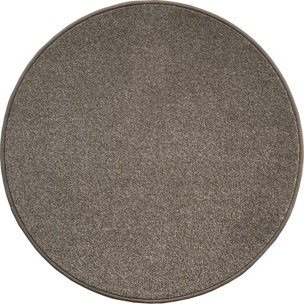 Vopi, Kusový koberec Messina hnedá kruh, 200x200 (priemer) kruh, hnedá, obývacia izba