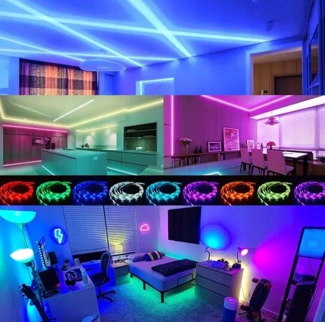 BERGE LED pásik RGB 20m + diaľkové ovládanie + napájací zdroj