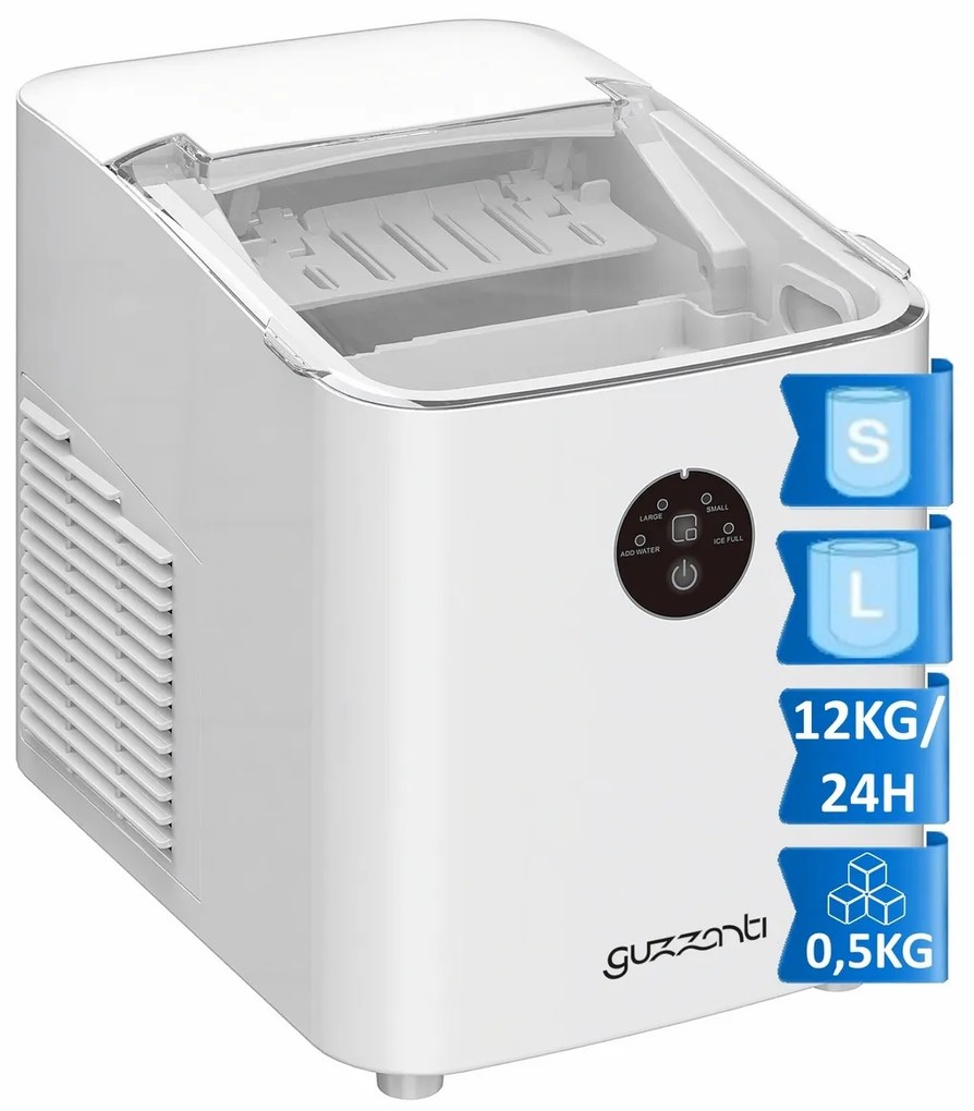 Guzzanti GZ 120W výrobník ľadu, biela