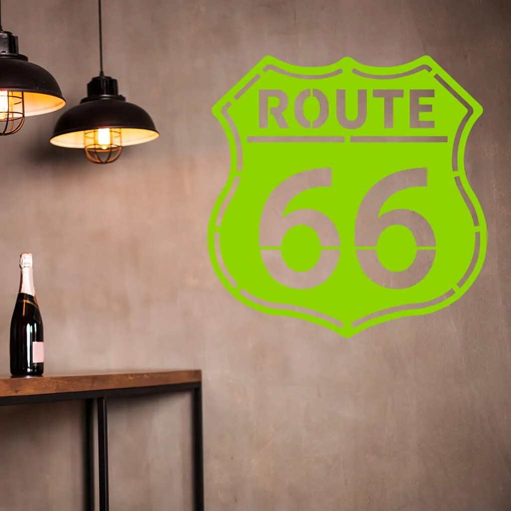 Veselá Stena Samolepka Route 66 Farba: žlutá, Veľkosť: 80 x 80 cm