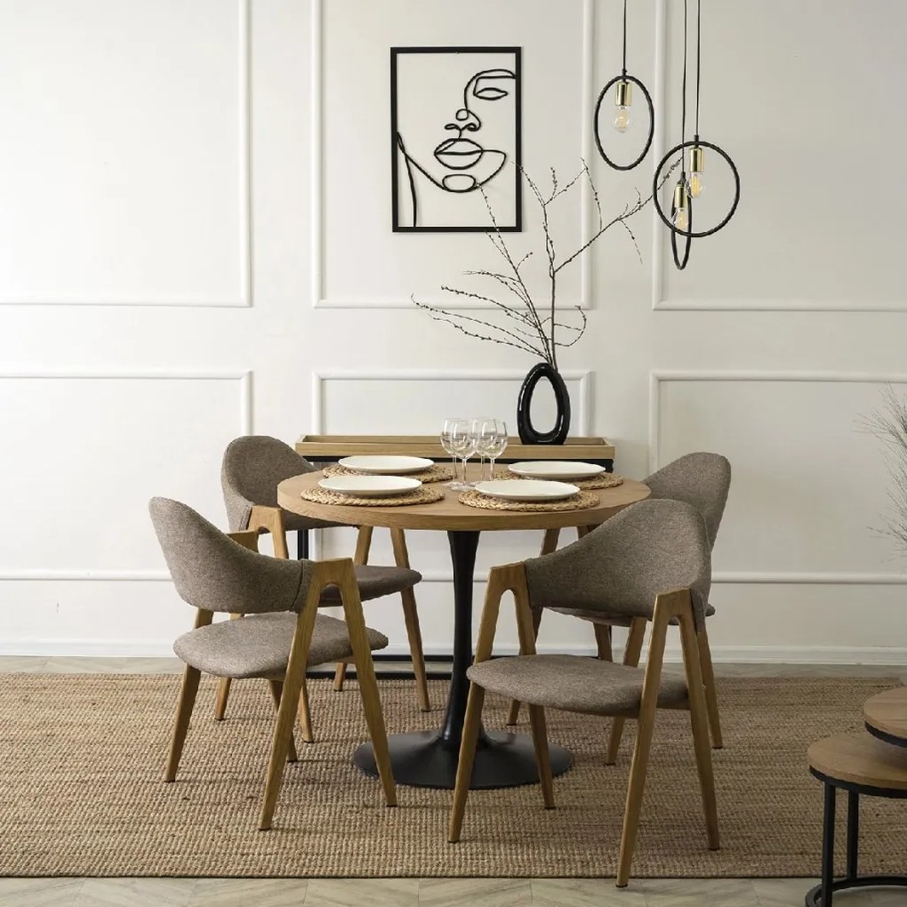 PROXIMA.store - Čalúnená jedálenska stolička RUIZ FARBA: sivá, FARBA NÔH: orech