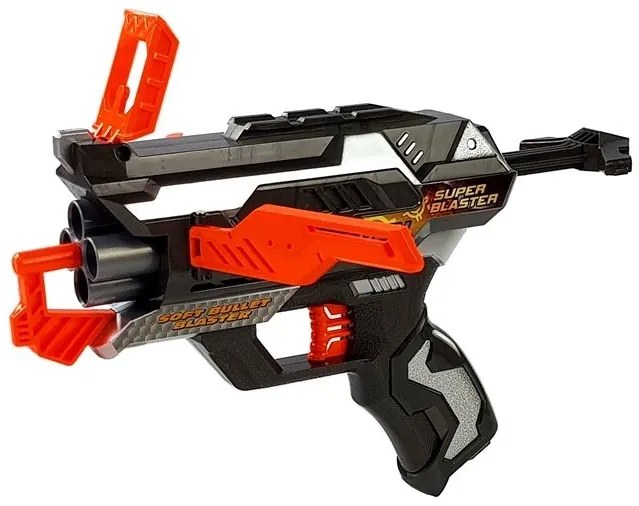 LEAN TOYS Pištoľ s penovými nábojmi a maskou oranžovo-čierna