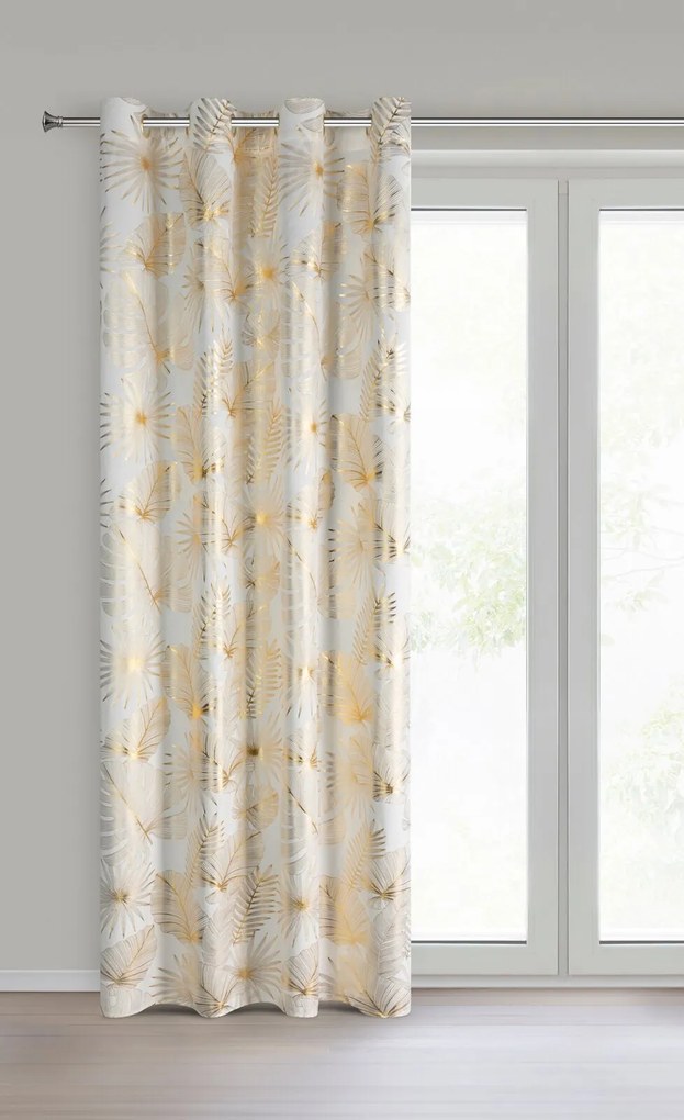 ZATEMŇOVACÍ ZÁVES NA KRÚŽKOCH ZARIA 140X250 CM LISTY