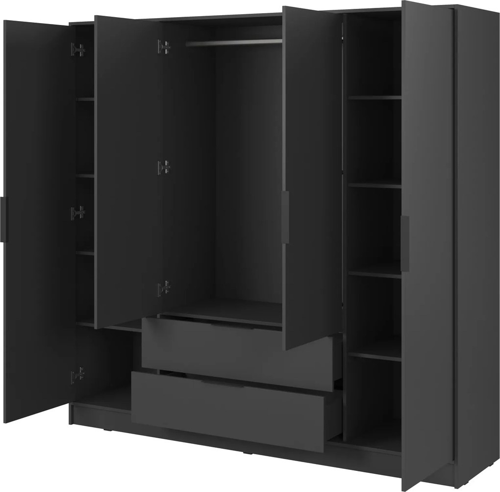 Šatníková skriňa Kelly 4D 206 cm grafit