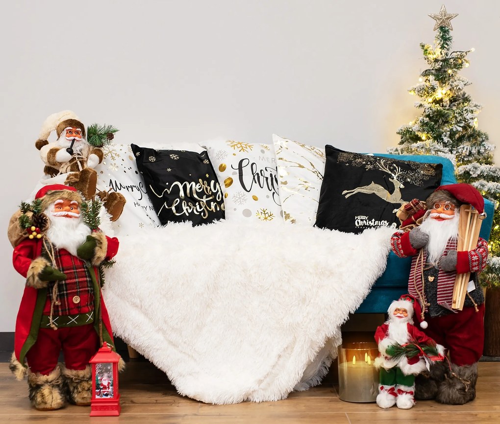 Figúrka Santa Clausa a Mikuláša 44 cm biela
