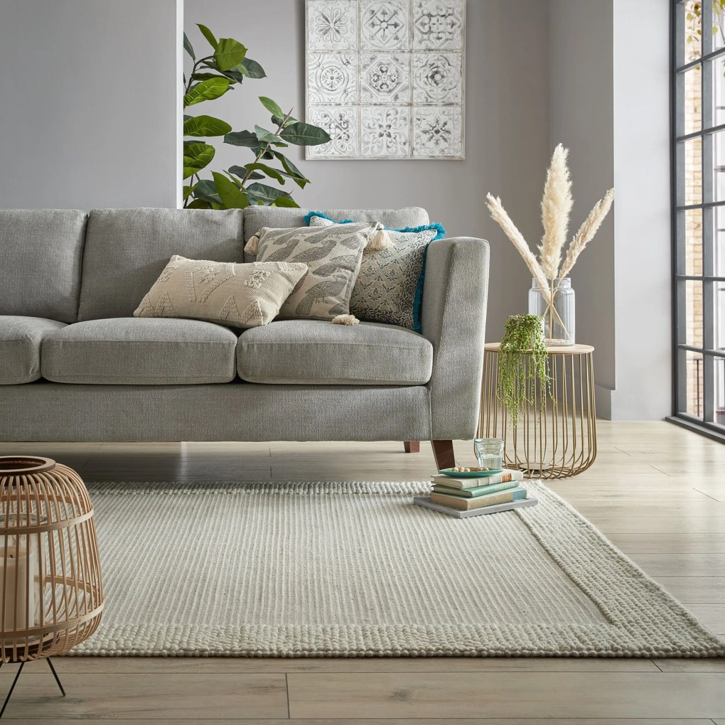 Flair Rugs, Kusový koberec Bobble Wool Ivory, 60x230, biela, obývacia izba