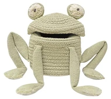 Zelený látkový detský kôš na hračky ø 15x15 cm Mini Fred the Frog – Lorena Canals