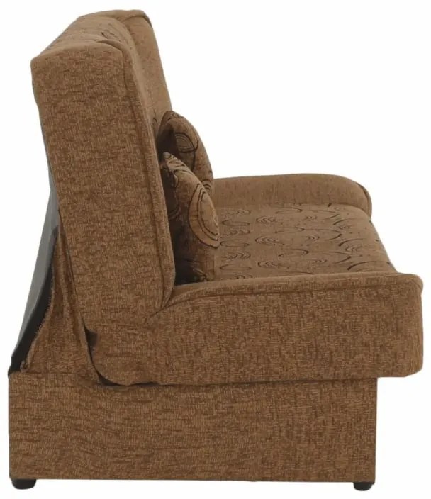 Kondela Pohovka, rozkladacia, látka zlatá + vzor, ASIA NEW