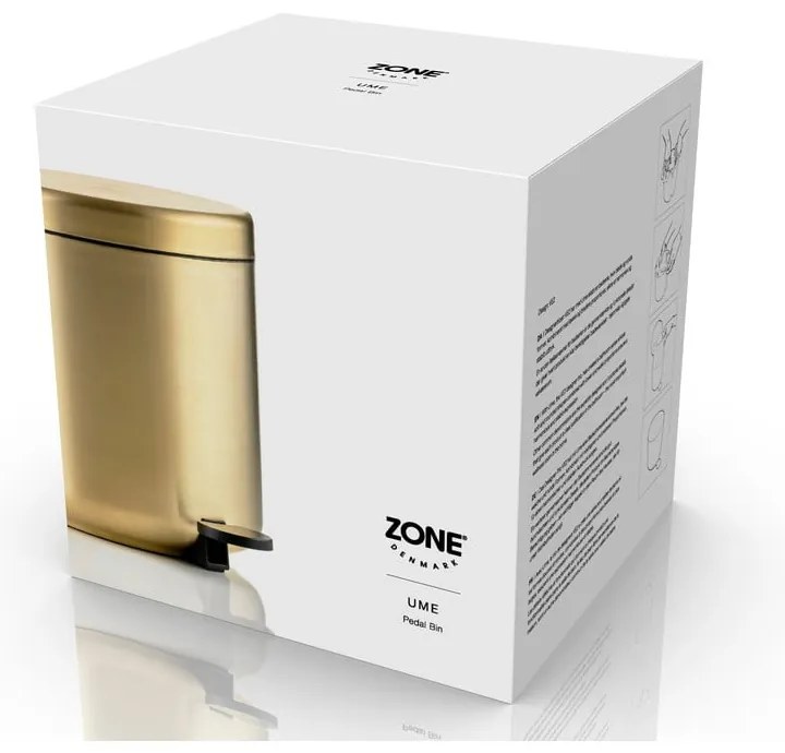 Nášľapný odpadkový kôš z nehrdzavejúcej ocele v mosadznej farbe 4 l Ume Brass – Zone