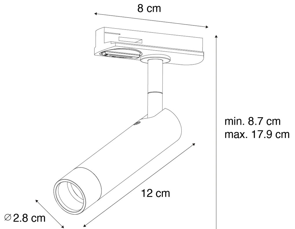 Moderný bodový reflektor tmavo bronzový pre 1-fázový koľajnicový systém - Iconic Ivy