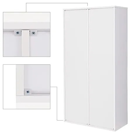 Regál do obývačky, 8 políc, 129,5x65,5x30cm, biely