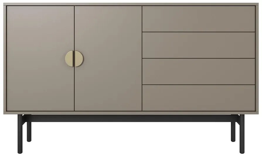 Komoda Stellia S5  (cappuccino + čierna). Akcia -20%. Vlastná spoľahlivá doprava až k Vám domov. 1099087