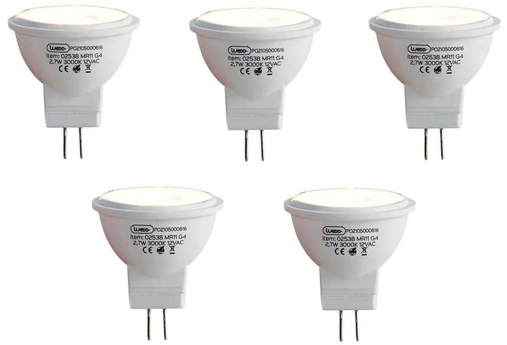 Sada 5 LED žiaroviek G4 MR11 2,7 W 210 lm 3000 K 12 V