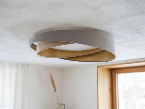 LED stmievateľné stropné svietidlo SM. GALAXY M. 24W/230V pr. 55 cm šedá/béžová/zlatá + diaľkové ovládanie