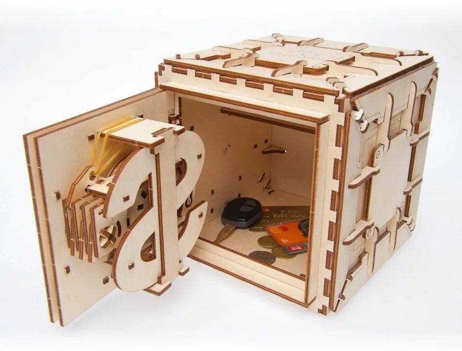 Ugears 3D drevené mechanické puzzle Trezor