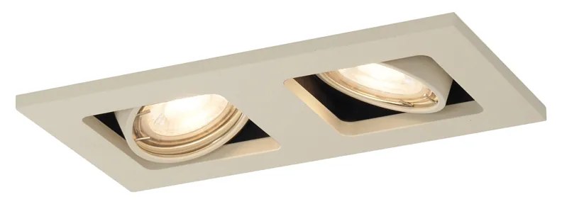 Moderné zabudované bodové svetlo béžové GU10 50 mm otočné a sklopné 2-svetlo - Qure