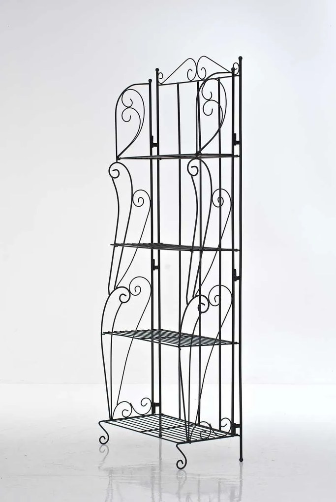 Kovová polica regál Leah - Čierna