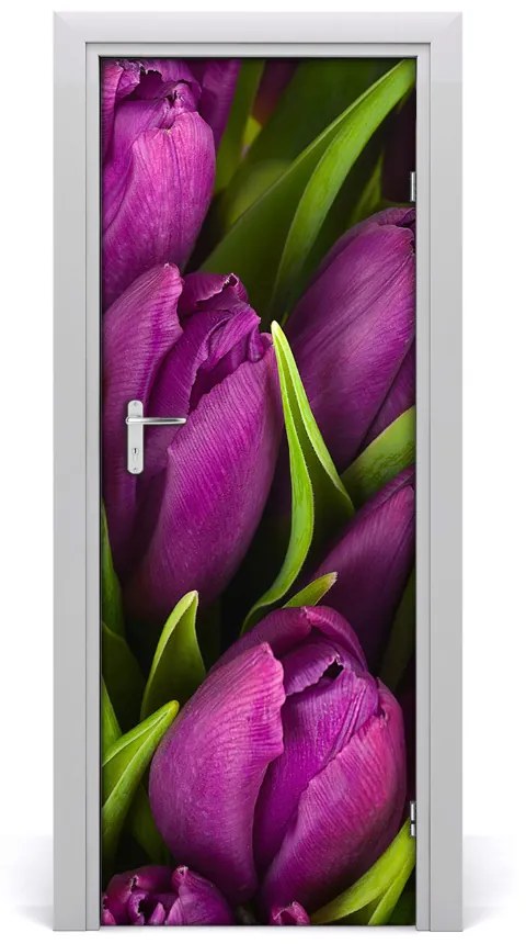 Fototapeta samolepiace fialové tulipány 75x205 cm