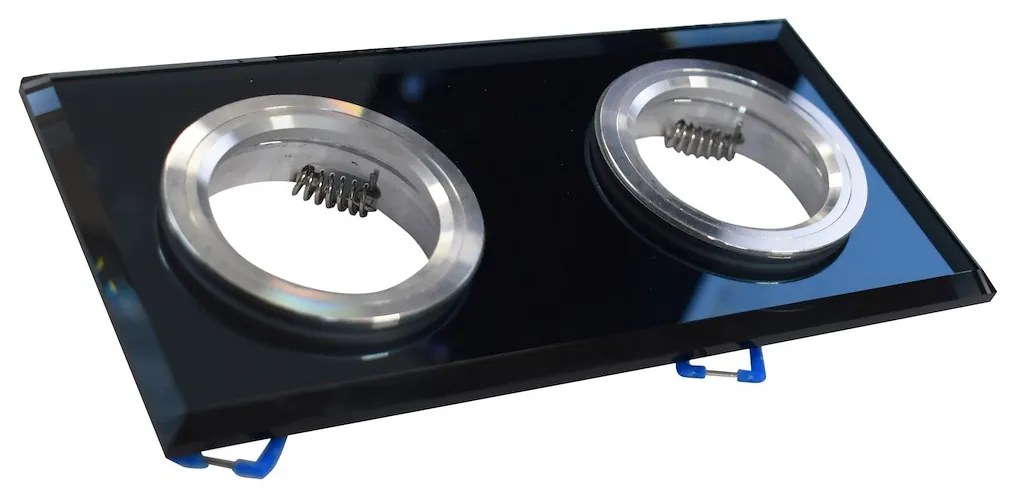 Podhľadové svietidlo Glass Square II, 1x sklenené/čierne kovové tienidlo, b