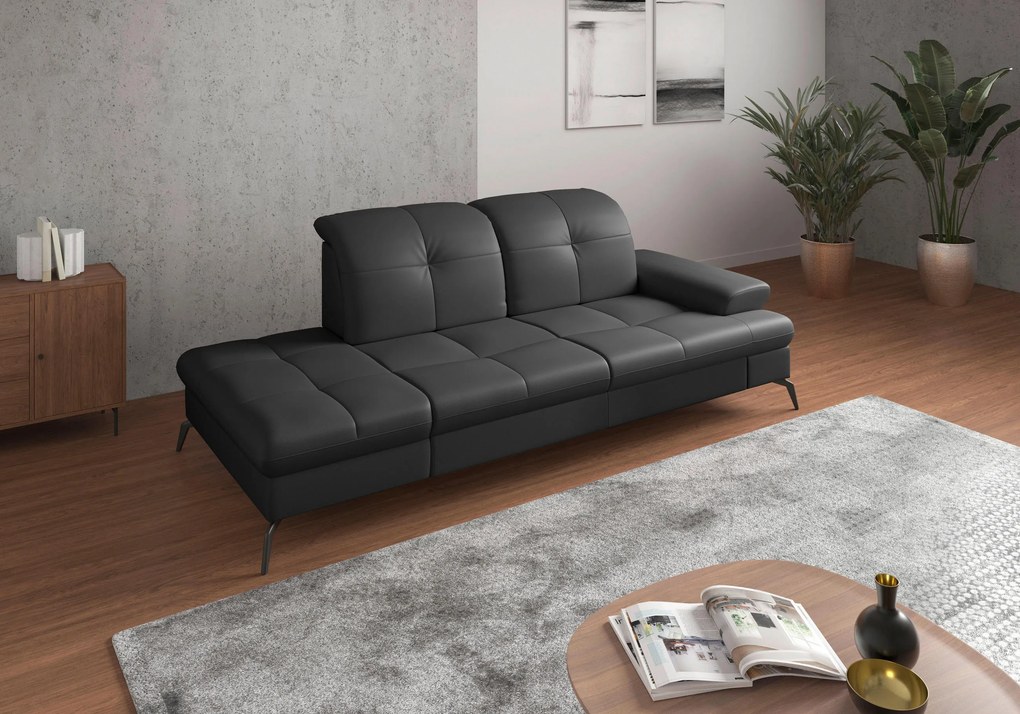 XXXLutz LEŇOŠKA, koža, čierna Sit & More - Online Only obývacie izby - 00014401219Z