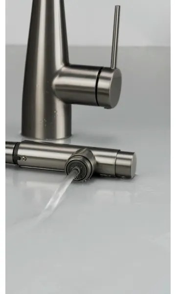 Deante BRE_D75M - Drezová batéria s vyťahovacou sprškou ERIDAN titán