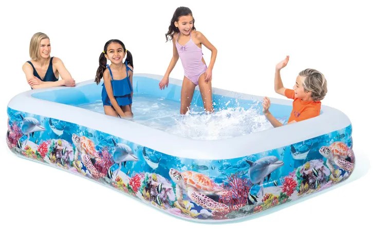 INTEX Detský nafukovací obdĺžnikový bazén Tropical, 305 x 183 x 56 cm
