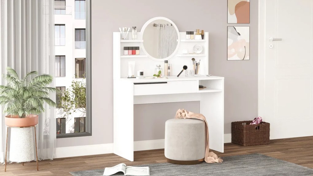 Toaletný stolík Houseland Ainaly biely