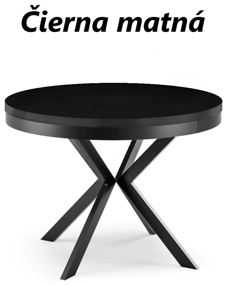 Okrúhly rozkladací jedálensky stôl MARION PLUS 120cm - 196cm Kominácia stola: dub lancelot - čierne nohy