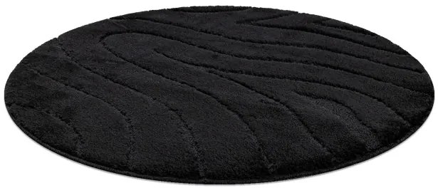Kúpeľňový koberček SUPREME WAVES vlny, čierny kruh