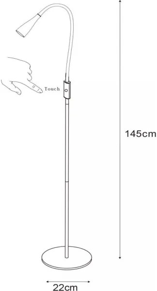 Lucide 18756/03/30 - LED Stmievateľná stojacia lampa ZOZY LED/4W/230V čierna