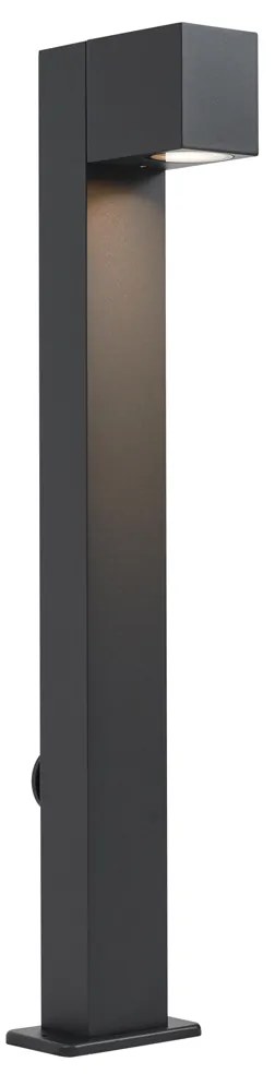 Moderná vonkajšia stojaca lampa čierna 65 cm so zásuvkou IP44 - Baleno