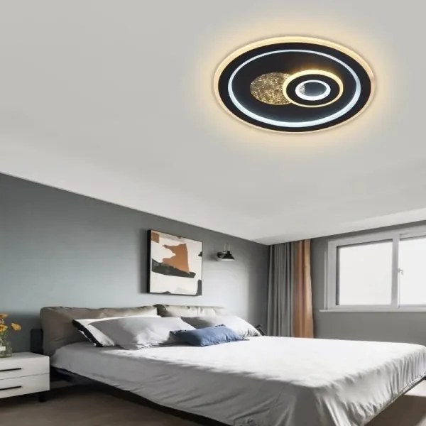 LED Stmievateľné stropné svietidlo LED/95W/230V čierna + diaľkové ovládanie