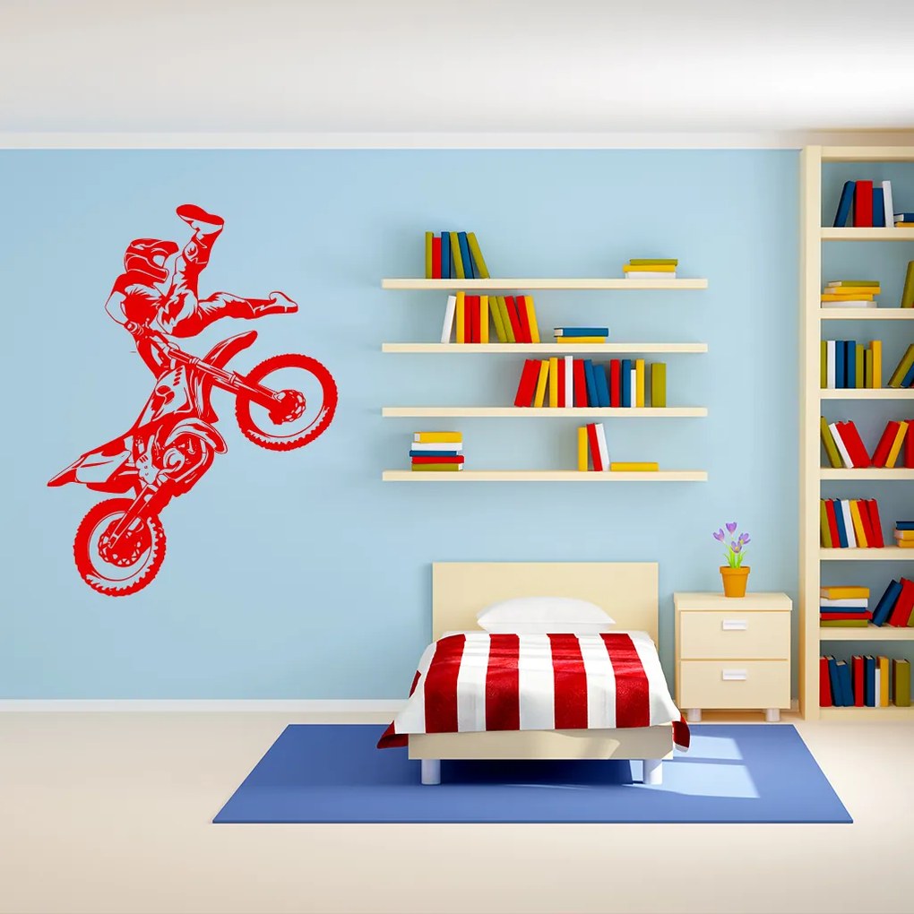 Veselá Stena Samolepka Freestyle Motocross Farba: žlutá, Veľkosť: 60 x 44 cm