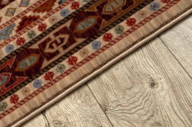 Koberec KESHAN, strapce 6668/53555 béžový / bordový