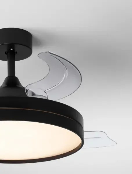LED čierne moderné stropné svietidlo Nevma s diaľkovým ovládaním