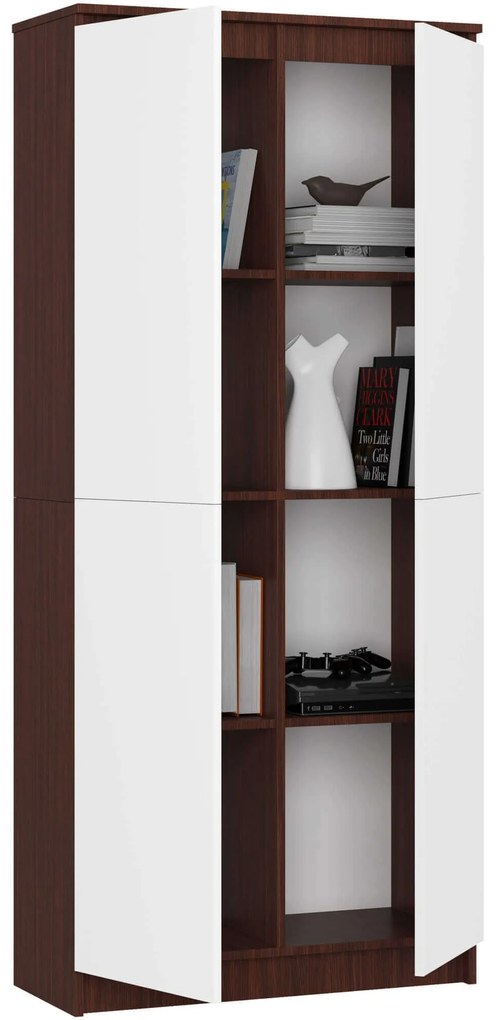 Skriňa Rexa III 80 cm wenge/biela