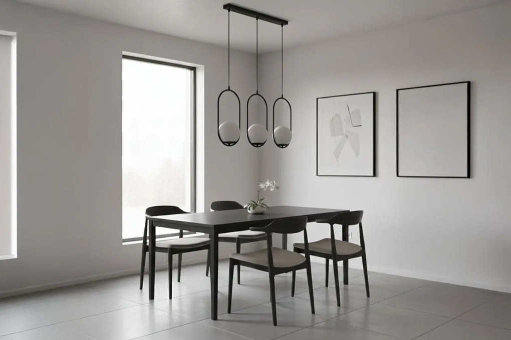 Závesné svietidlo Florence, 3x biele sklenené tienidlo, b, UI