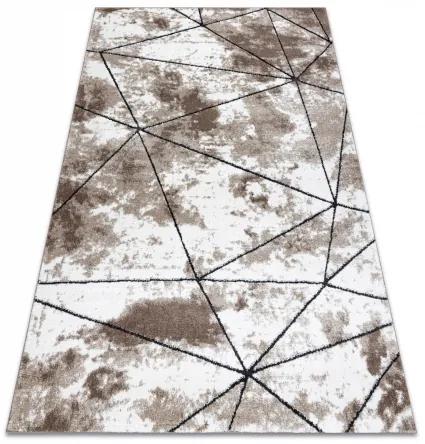 Moderný koberec COZY Polygons, geometrický , trojuholníky - Štrukturálny, dve vrstvy rúna, hnedá Veľkosť: 140x190 cm