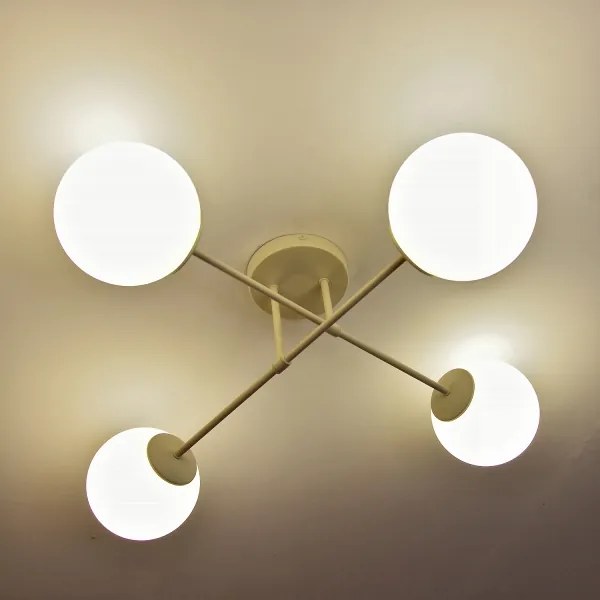 Prisadené svietidlo MOON 4xE27/15W/230V krémové