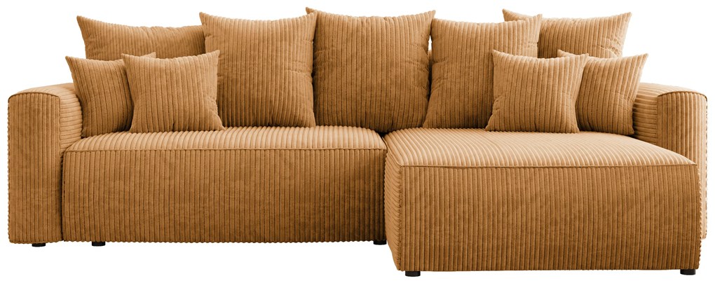 Rohová sedačka Baria (P) (horčicová). Akcia -20%. Vlastná spoľahlivá doprava až k Vám domov. 1133080