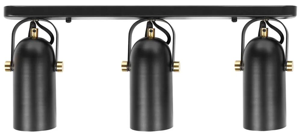 Trojitá nástenná lampa z ľahkého kovu čierna TYRIA Beliani