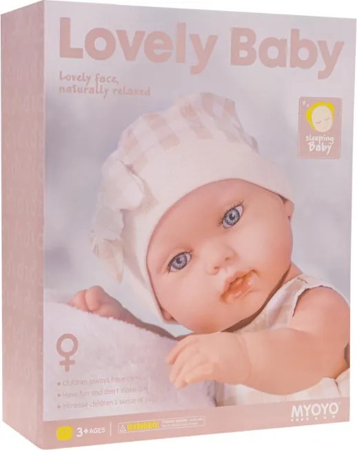 Bábika Lovely Baby s košíkom a zajačikom béžová