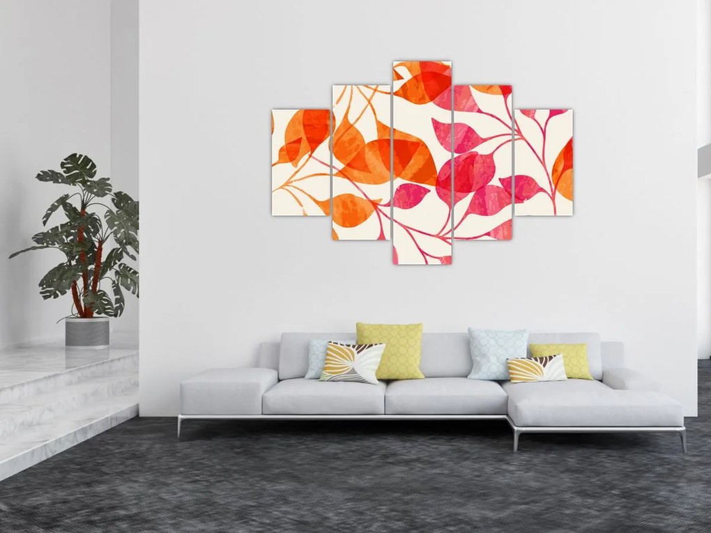Obraz - Oranžové lístie (150x105 cm)