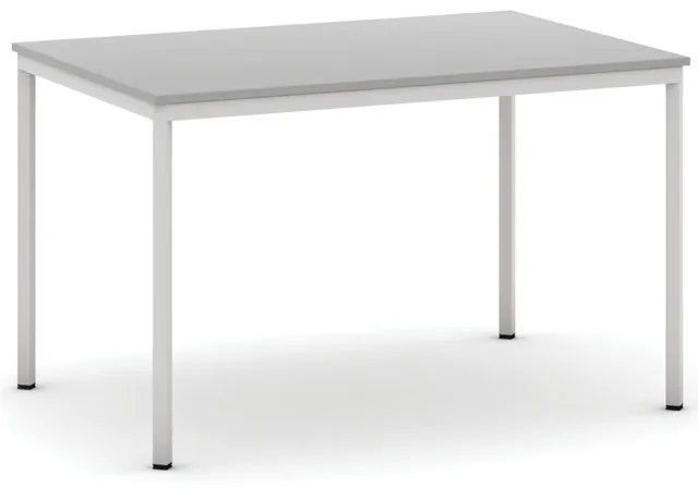 Jedálenský stôl, 120x80 cm, sivá podnož, sivá