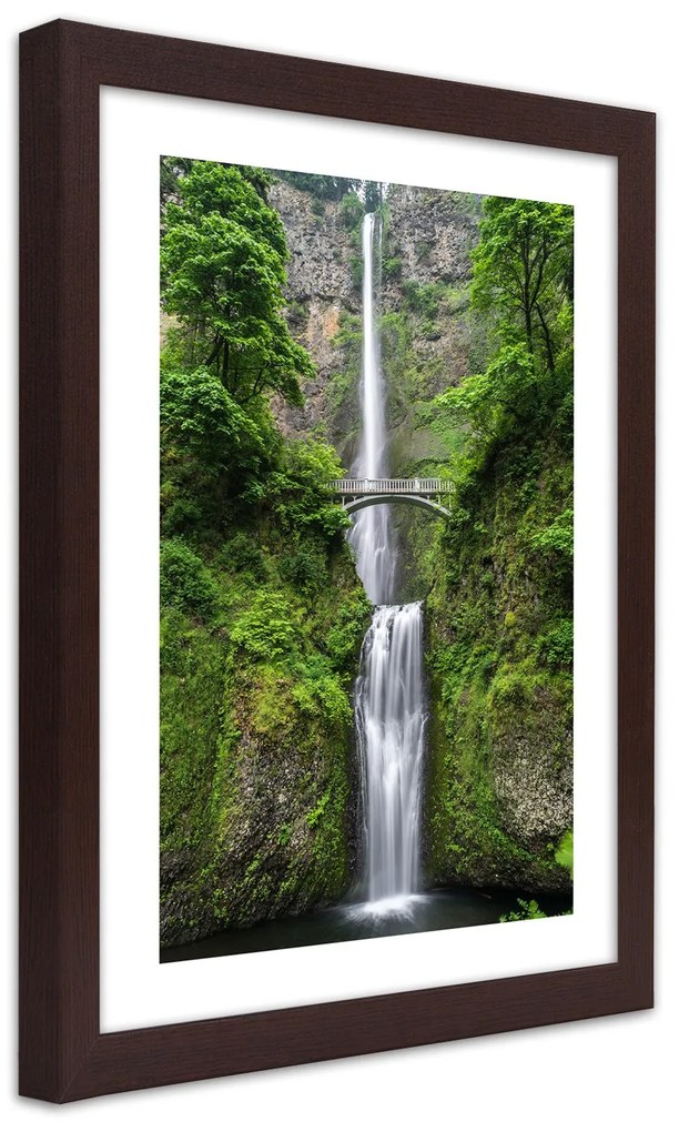 Gario Plagát Most cez vodopád Farba rámu: Bez rámu, Rozmery: 30 x 45 cm